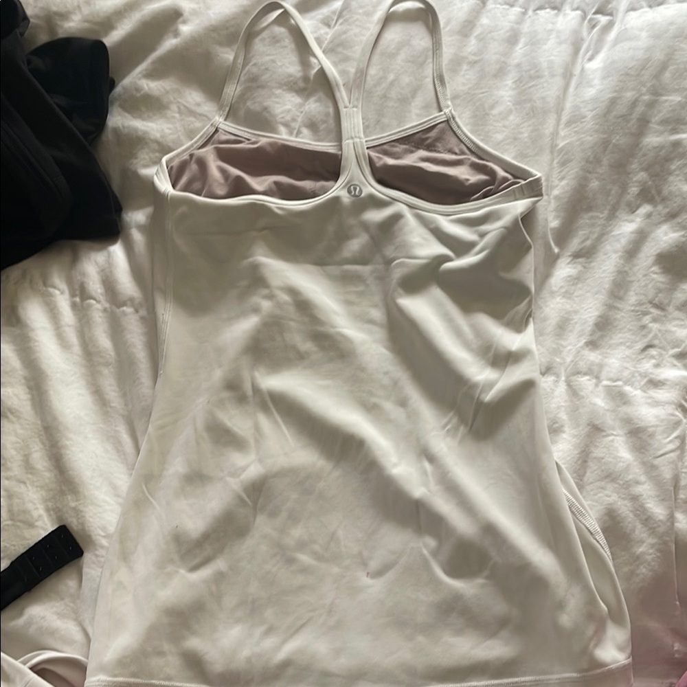 White LuLu Lemon Athletic Tank Top